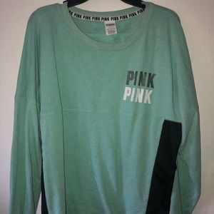 mint blue sweater from VS Pink